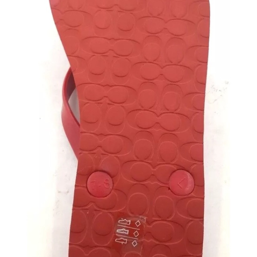 NWOB 💖 Coach Women's Abbigail Red Flip Flops - Picture 5 of 5